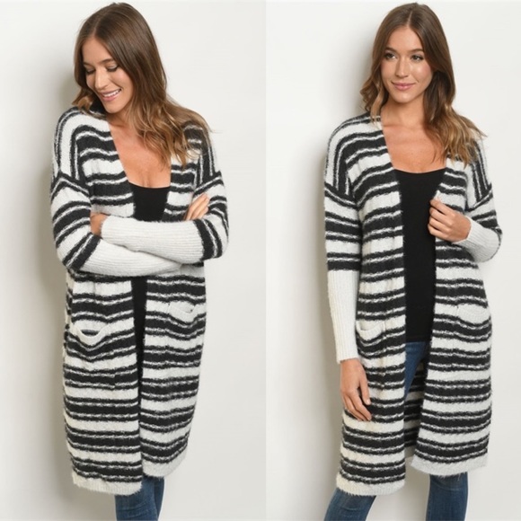 Super Cozy Striped Sweater Cardigan - Picture 2 of 5